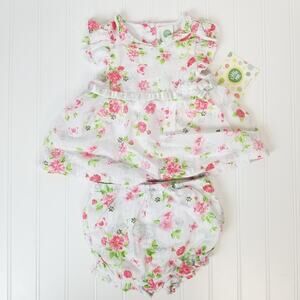 Little Me 12M Dress Bloomer Set Pink Floral